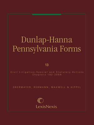 cover image of Dunlap-Hanna Pennsylvania Forms